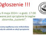 Sprzatanie brzegów zbiornika Łazienki w Mińsku Mazowieckim